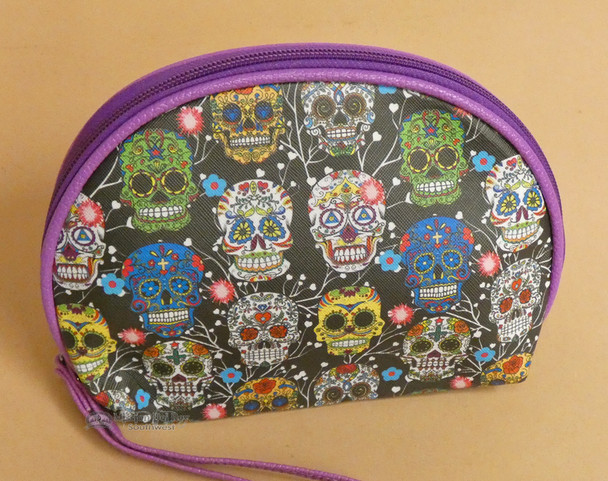 Day of the Dead Zippered Makeup Bag