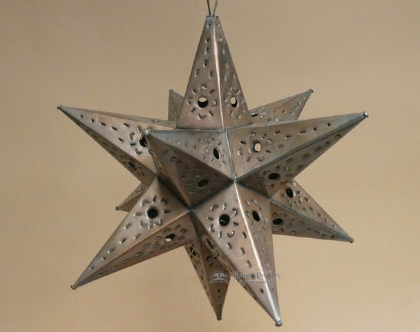 Handcrafted Tin Hanging Metal Art Star 15"