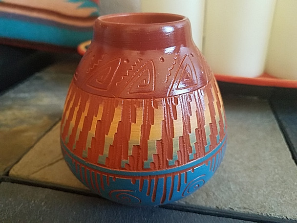 Navajo Etched Pottery Vase