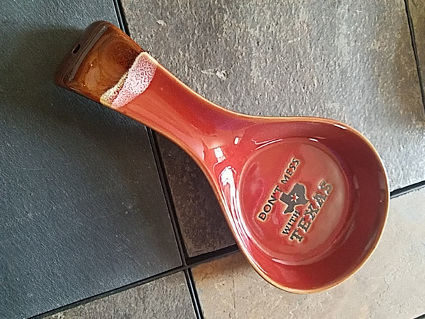 Don't Mess With Texas Drip Edge Spoon Rest -Red