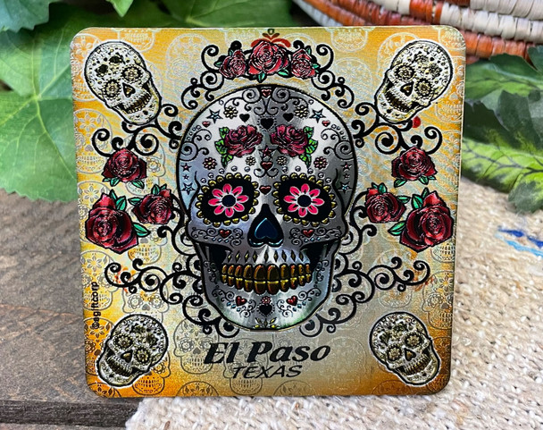 El Paso Souvenir Sugar Skull Coaster