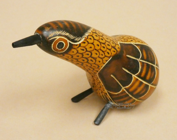 Small Hand Etched Andean Gourd Bird