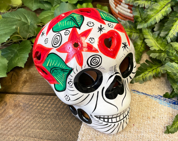 Hand Painted Lantern Skull