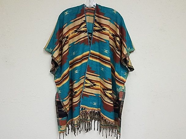 Southwestern Woven Ruana Cape