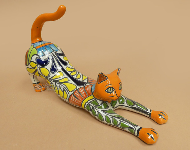 Southwestern Talavera Stretching Cat