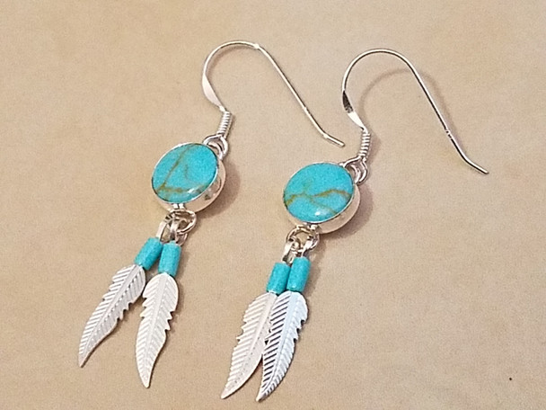 Sterling Silver Feather Earrings
