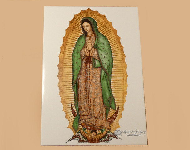 Ceramic Virgin de Guadalupe Tile 18"