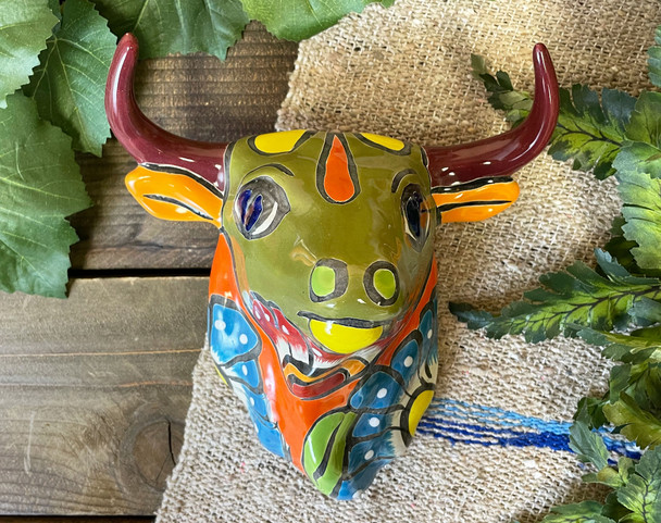 Hand Painted Talavera Bull