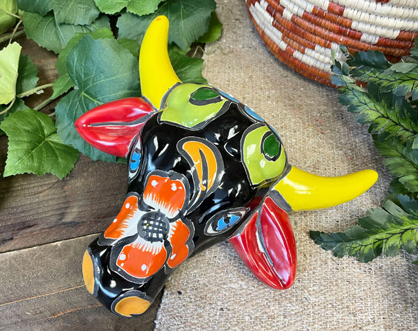 Hand Painted Talavera Bull