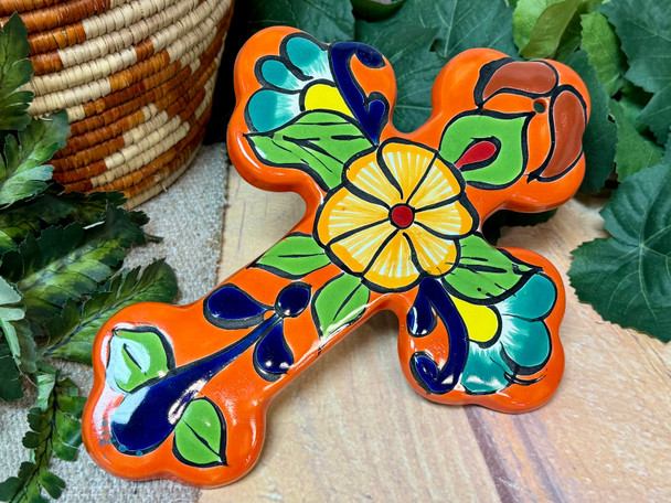 Hand Painted Talavera Wall Cross
