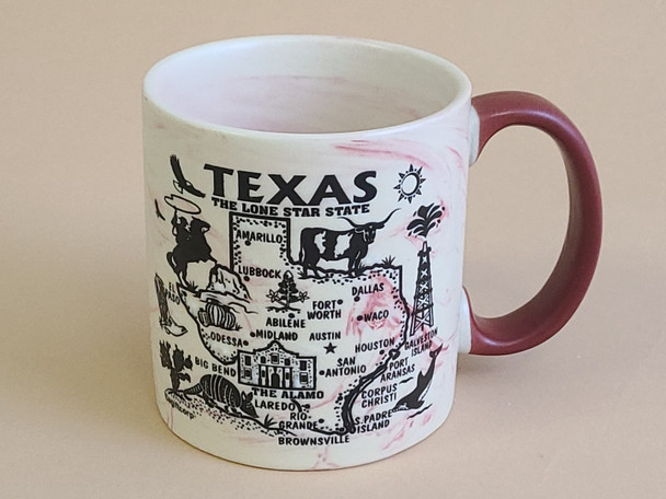Texas Map Swirl Mug 16oz. -Red