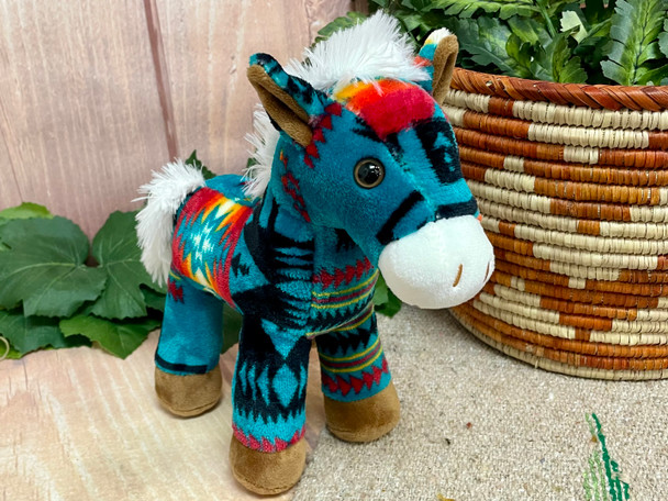 Western Stuffed Horse -Teal