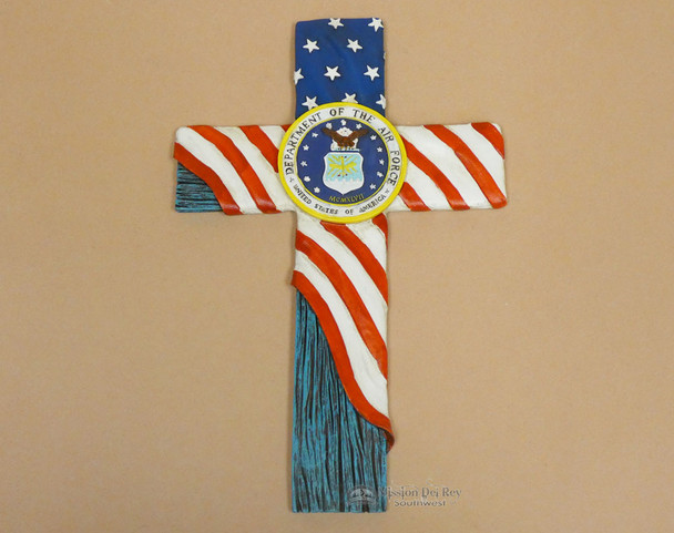 Rustic Airforce & USA Flag Cross