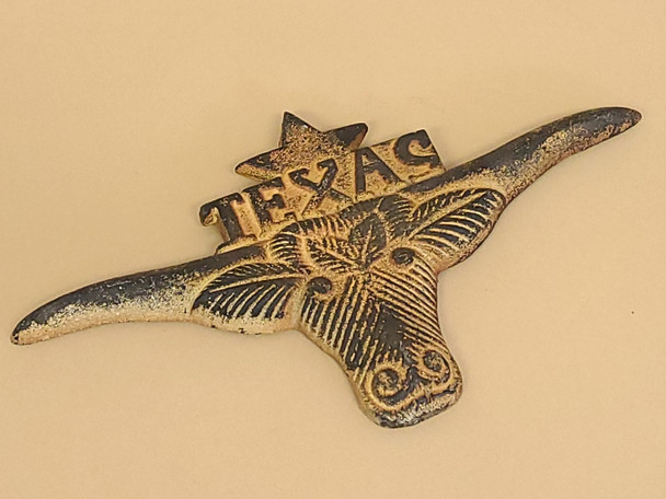 Cast Iron Texas Longhorn wall plaque