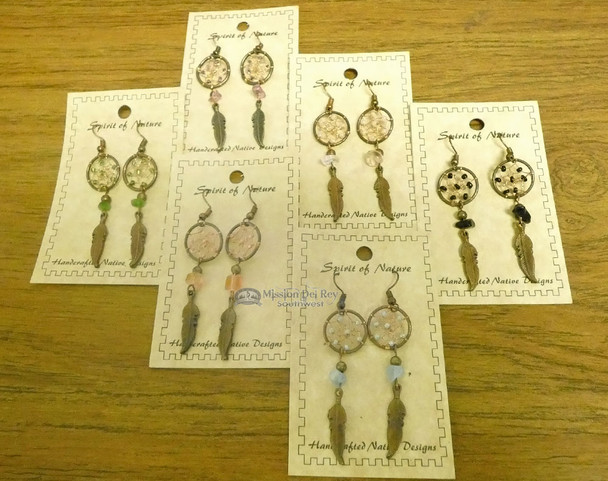 Bulk Spirit of Nature Dreamcatcher w/ Feather Earrings 2"