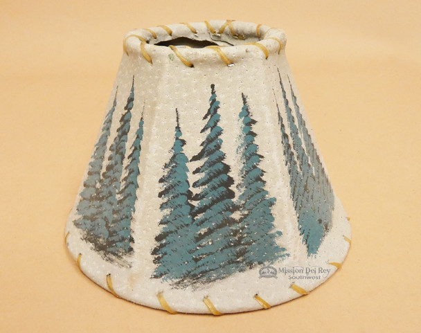 Painted Leather Chandelier Lampshade -Ponderosa Pines