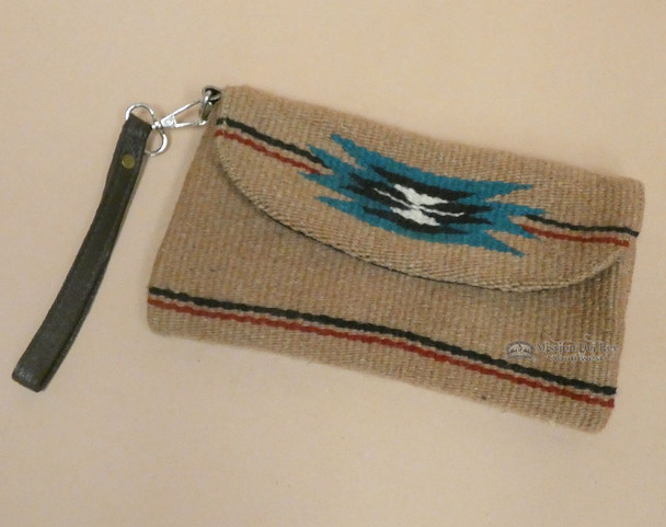 Western Wool Artisan Wristlet Purse -Front