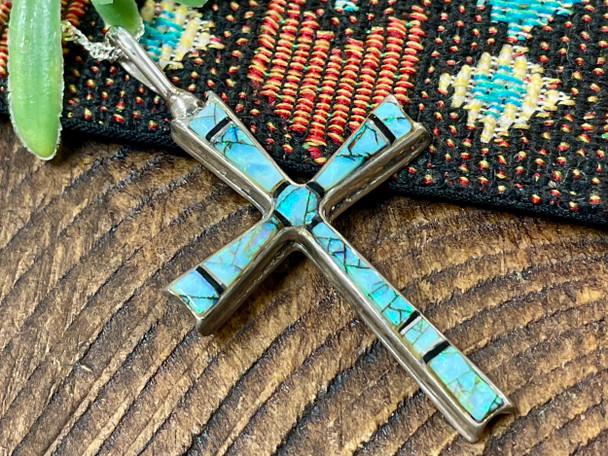 Silver Cross Necklace -Navajo