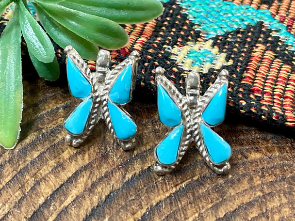 Navajo Sterling Silver Earrings -Turquoise