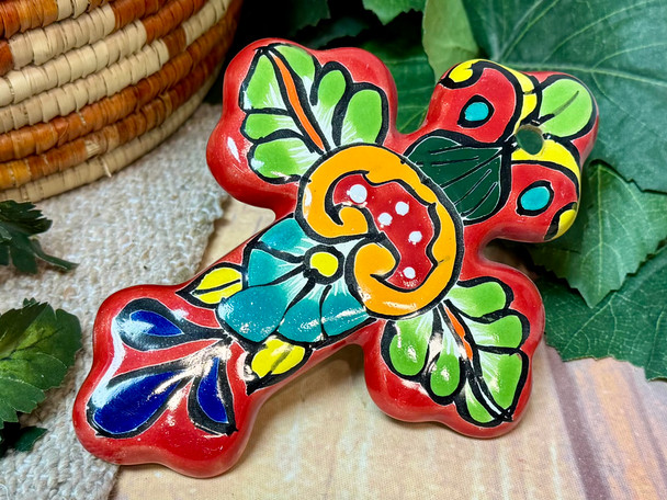 Rustic Talavera Wall Cross