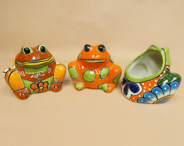 Assorted Hand Painted Talavera Frog Planter