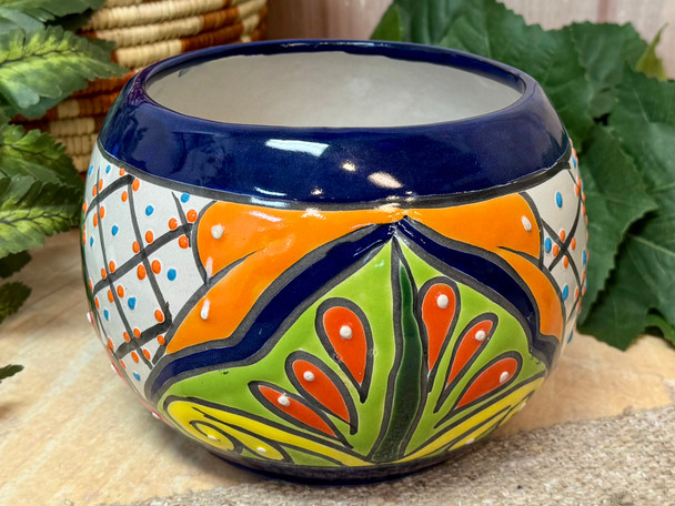 Hand Painted Talavera Round Pot