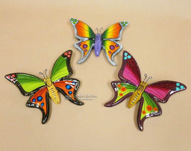 Hand Painted Ceramic Butterflies 9"