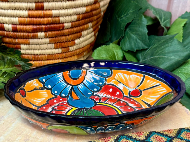Hand Painted Talavera Oval Bowl
