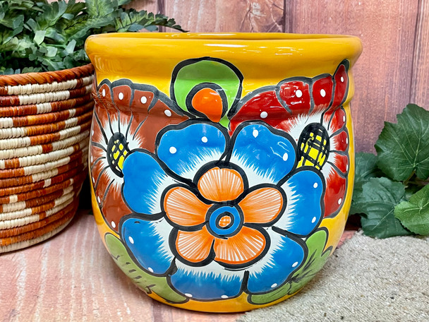 Mexican Talavera Acorn Pot