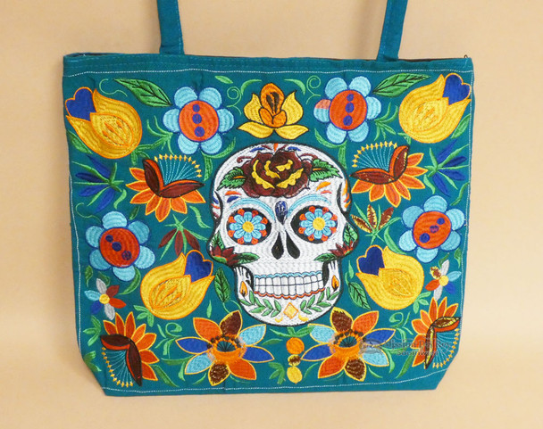 Guatemalan Embroidered Sugar Skull Purse