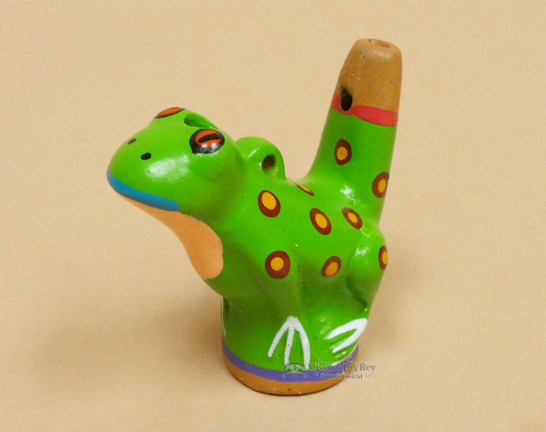 Andean Clay Water Whistle Flute Frog