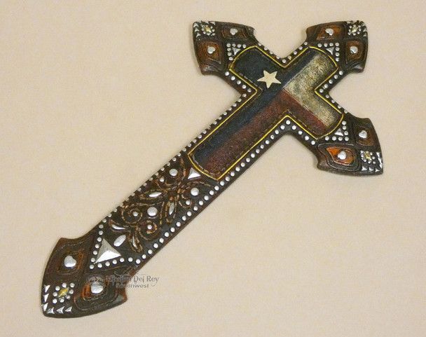 Rustic Texas Style Wall Cross 12"