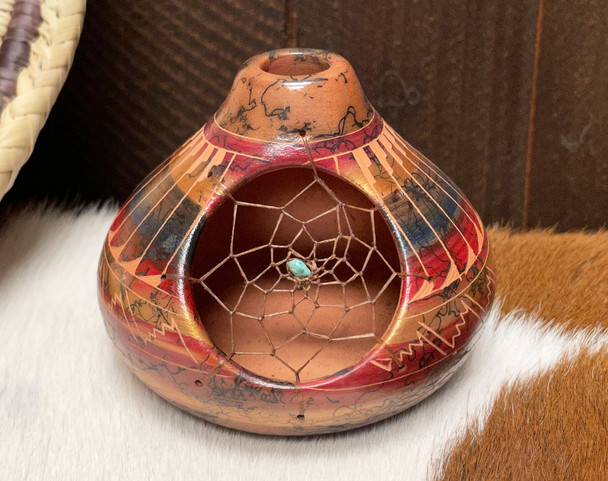 Navajo Pottery Dreamcatcher Seed Pot