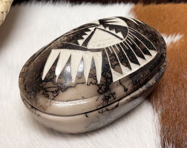 Navajo Horsehair Pottery Jewelry Box
