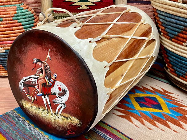 Painted Tarahumara Indian Drum -End of Trail