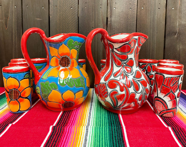Assorted Hand Painted Talavera Pitcher Sets