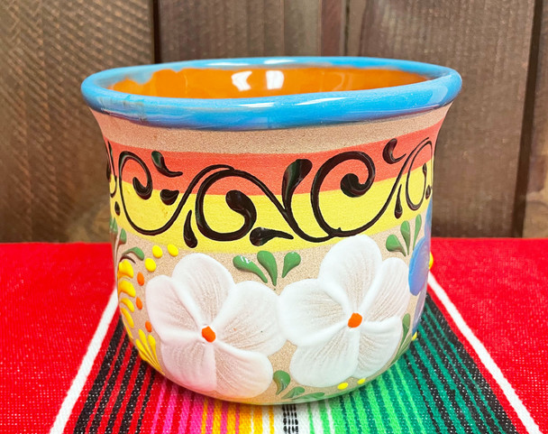 Mexican Sand Painted Talavera Planter