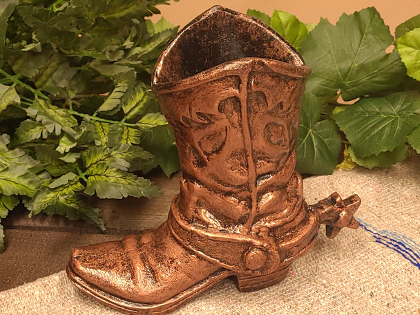 Copper Tone Metal Art -Cowboy Boot