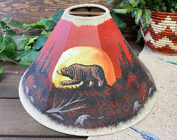 Moonlit Bear Painted Lampshade