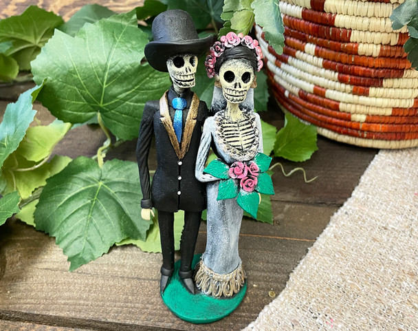 Day of the Dead Clay Skeleton Couple