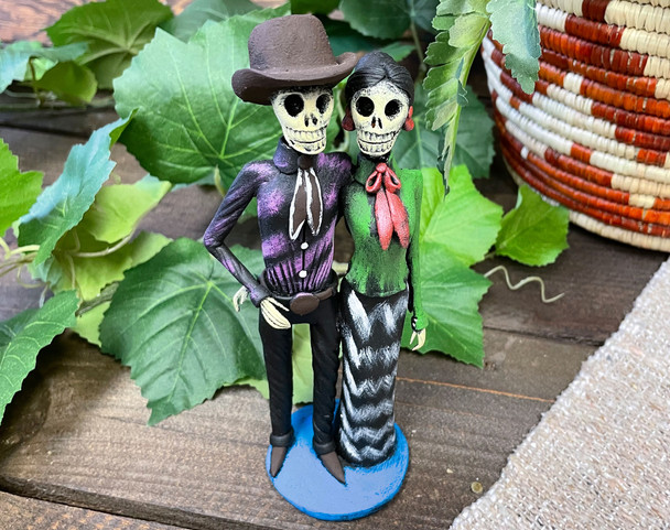 Mexican Clay Day of the Dead Couple