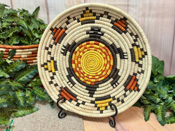 Thick Hand Coiled Flat Basket