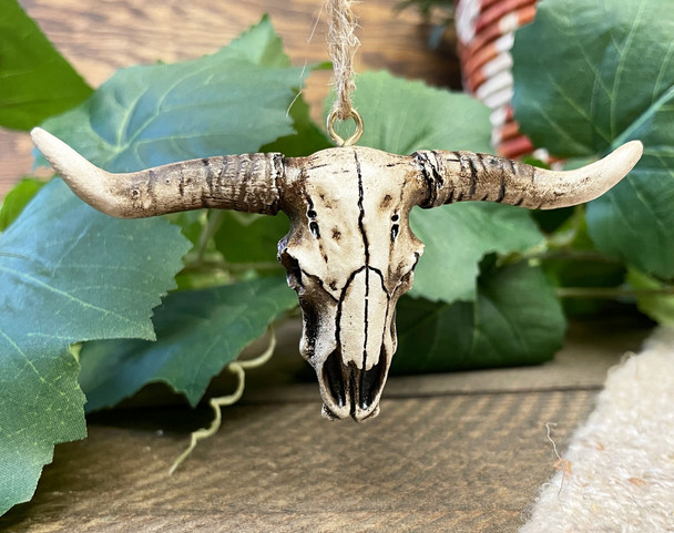 Old Style Steer Skull Ornament