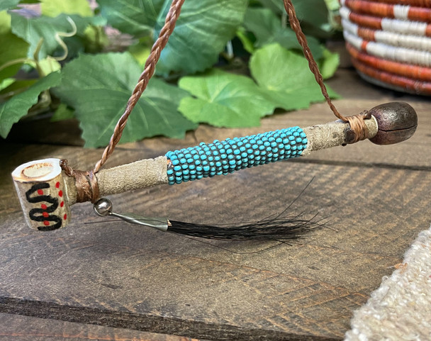 Navajo Beaded Antler Pipe