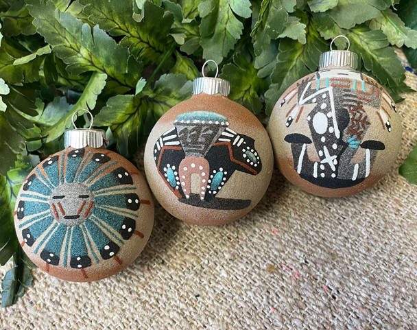 Navajo Sand Painted Ornament Set