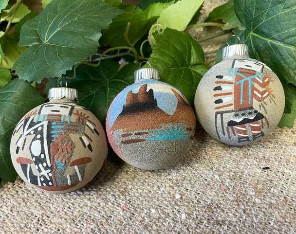 Navajo Sand Painted Ornament Set