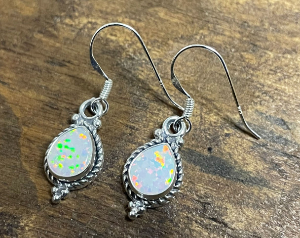 White Opal Pendant Earrings