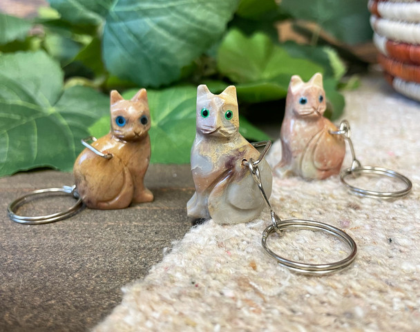 Hand Carved Andean Cat Keychain