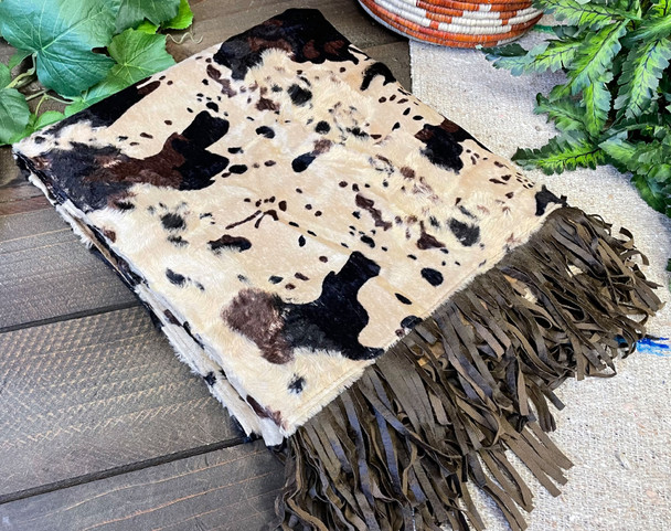 Western Style Faux Cowhide Blanket