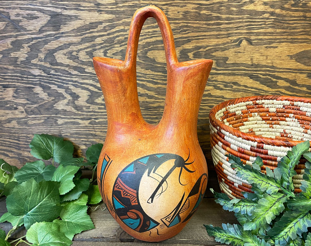 Mexican Clay Wedding Vase -Kokopelli